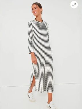 Pomander Place Navy Stripe Gio Maxi Dress